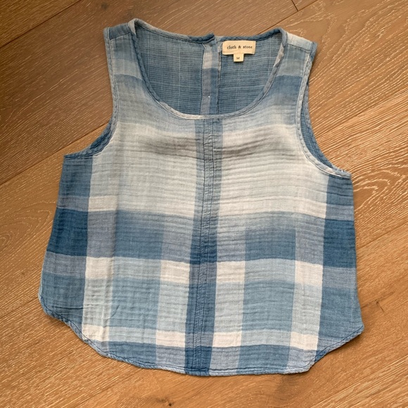 Cloth&Stone Anthropologie plaid crop top - Picture 3 of 6